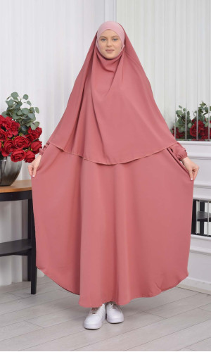 Muslim Wear Hijab Dresses , Womens Clothes Butterfly Hijab Set 2 Pieces 826 - Hellrosa