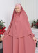 Muslim Wear Hijab Dresses , Women's Clothes Butterfly Hijab Set 2 Pieces 826 Açık Pembe
