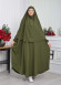 Muslim Wear Hijab Dresses , Women's Clothes Butterfly Hijab Set 2 Pieces 826 Haki