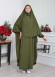Muslim Wear Hijab Dresses , Women's Clothes Butterfly Hijab Set 2 Pieces 826 Haki