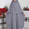 Muslim Wear Hijab Dresses , Womens Clothes Butterfly Hijab Set 2 Pieces 826 -  Anthracite