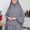Muslim Wear Hijab Dresses , Womens Clothes Butterfly Hijab Set 2 Pieces 826 -  Anthracite