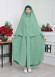Muslim Wear Hijab Dresses , Women's Clothes Butterfly Hijab Set 2 Pieces 826 Mint