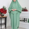 Muslim Wear Hijab Dresses , Womens Clothes Butterfly Hijab Set 2 Pieces 826 - mint