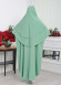 Muslim Wear Hijab Dresses , Women's Clothes Butterfly Hijab Set 2 Pieces 826 Mint