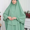 Muslim Wear Hijab Dresses , Womens Clothes Butterfly Hijab Set 2 Pieces 826 - mint
