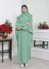 Muslim Wear Hijab Dresses , Women's Clothes Butterfly Hijab Set 2 Pieces 826 Mint