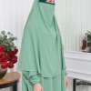 Muslim Wear Hijab Dresses , Womens Clothes Butterfly Hijab Set 2 Pieces 826 - mint