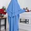 Muslim Wear Hijab Dresses , Womens Clothes Butterfly Hijab Set 2 Pieces 826 - blue