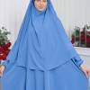 Muslim Wear Hijab Dresses , Womens Clothes Butterfly Hijab Set 2 Pieces 826 - blue