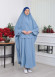 Muslim Wear Hijab Dresses , Women's Clothes Butterfly Hijab Set 2 Pieces 826 Bebe Mavi