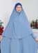 Muslim Wear Hijab Dresses , Women's Clothes Butterfly Hijab Set 2 Pieces 826 Bebe Mavi