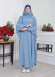 Muslim Wear Hijab Dresses , Women's Clothes Butterfly Hijab Set 2 Pieces 826 Bebe Mavi