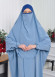 Muslim Wear Hijab Dresses , Women's Clothes Butterfly Hijab Set 2 Pieces 826 Bebe Mavi