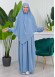 Muslim Hijab Dress set 2 Pieces 829 - baby blue