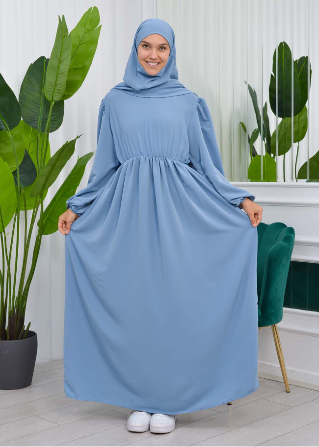 Muslim Hijab Dress set 2 Pieces 829 Bebe Mavi