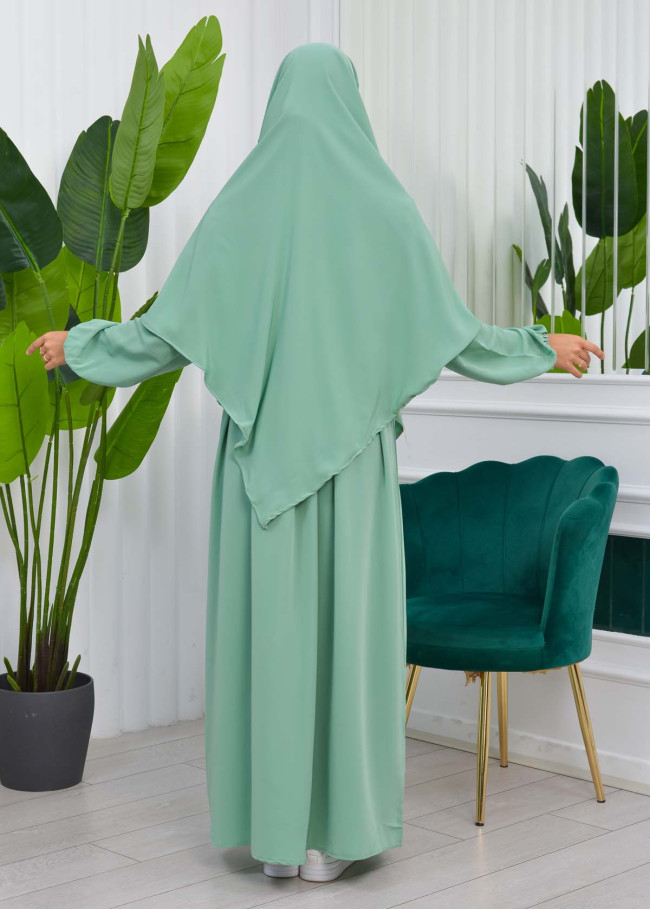 Muslim Hijab Dress set 2 Pieces 829 Mint