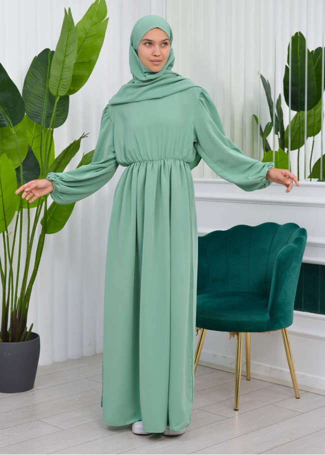 Muslim Hijab Dress set 2 Pieces 829 Mint