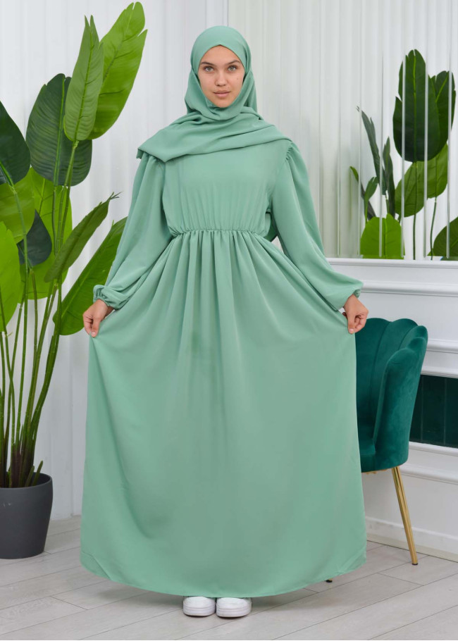 Muslim Hijab Dress set 2 Pieces 829 Mint
