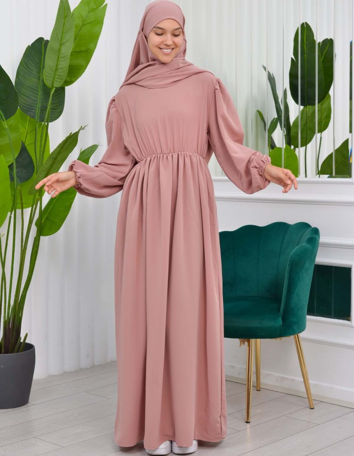 طقم قطعتين شرشف للمحجبات فستان + درع  829 Pudra