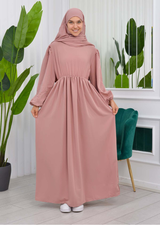 طقم قطعتين شرشف للمحجبات فستان + درع  829 Pudra