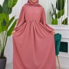 طقم قطعتين شرشف للمحجبات فستان + درع  829 Açık Pembe