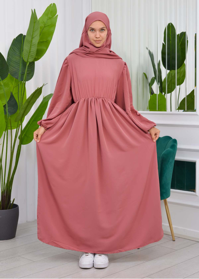 2li Tesettür Çarşaf Takımı 829 Açık Pembe