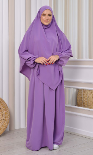 Muslim Hijab Dress set 2 Pieces 829 - Flieder