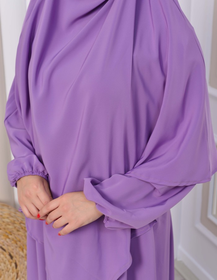 طقم قطعتين شرشف للمحجبات فستان + درع  829 Lila