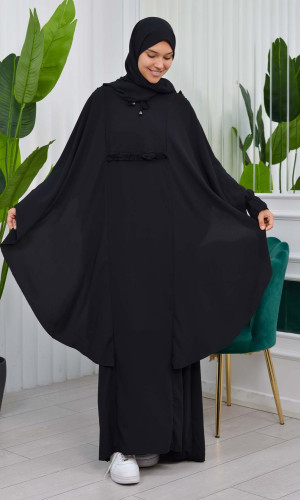 MUSLIM DRESS Hijab Set 2 Pieces Code : 835 - black