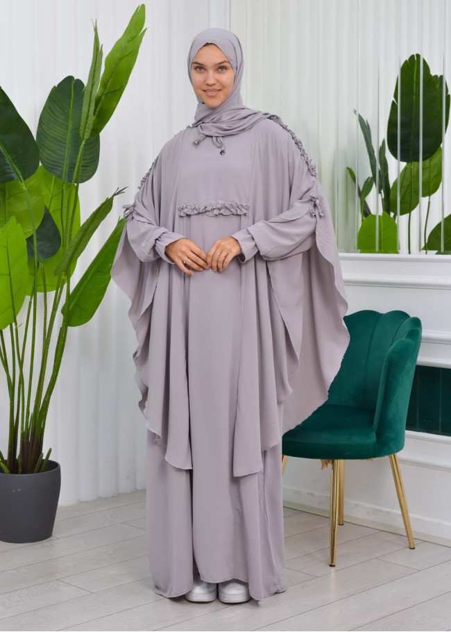 طقم شرشف حجاب زي شرعي قطعتين 835 Gri