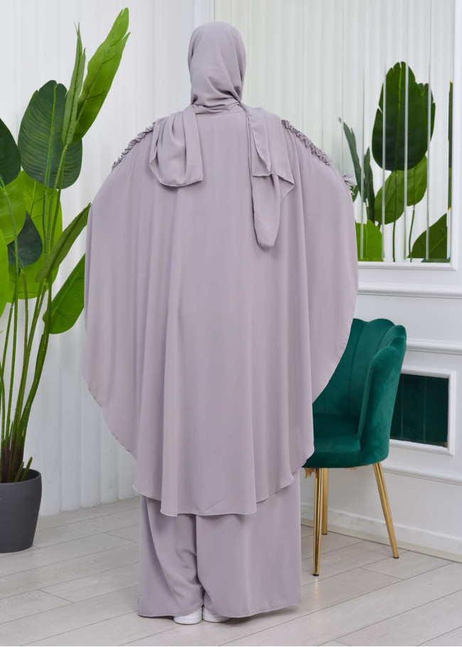طقم شرشف حجاب زي شرعي قطعتين 835 Gri