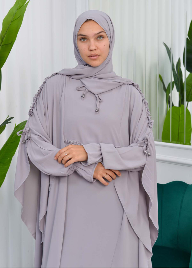 طقم شرشف حجاب زي شرعي قطعتين 835 Gri