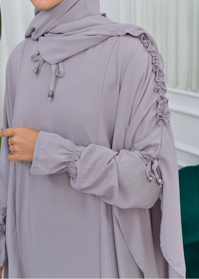 طقم شرشف حجاب زي شرعي قطعتين 835 Gri