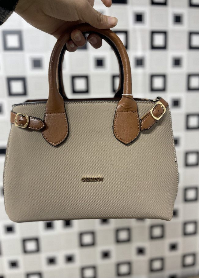 حقيبة يد وذراع نسائية جلد  متوسطة الحجم بسحاب 951 Bej