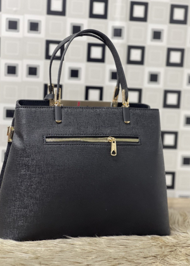 MEDIUM SIZE ZIPPERED WOMEN'S HAND AND ARM LEATHER BAG 931-3 Siyah