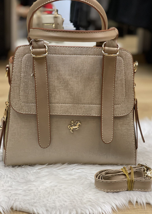 MEDIUM SIZE HAND AND ARM LEATHER WOMEN'S BAG -595-2 Bej