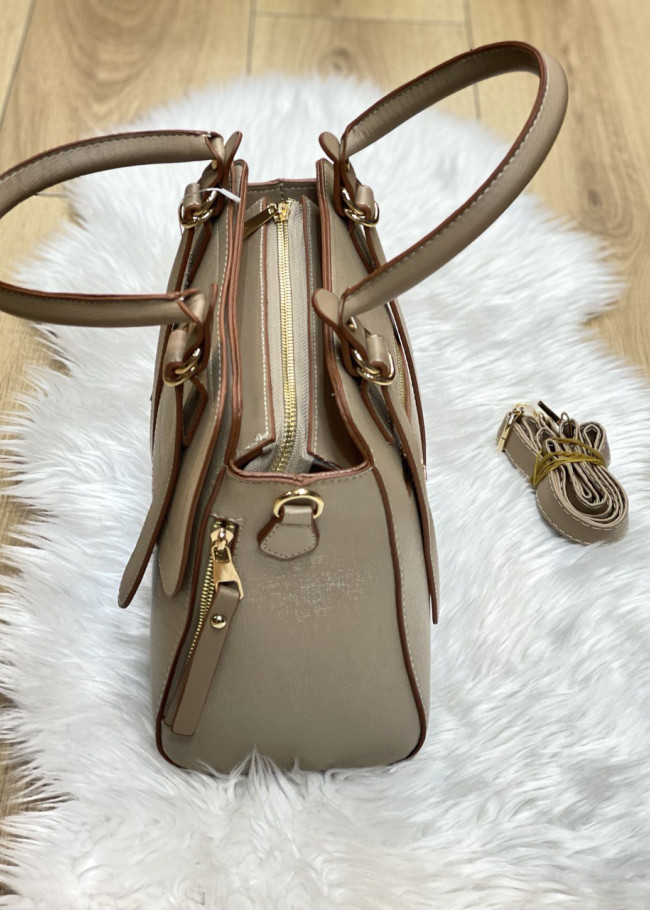 MEDIUM SIZE HAND AND ARM LEATHER WOMEN'S BAG -595-2 Bej