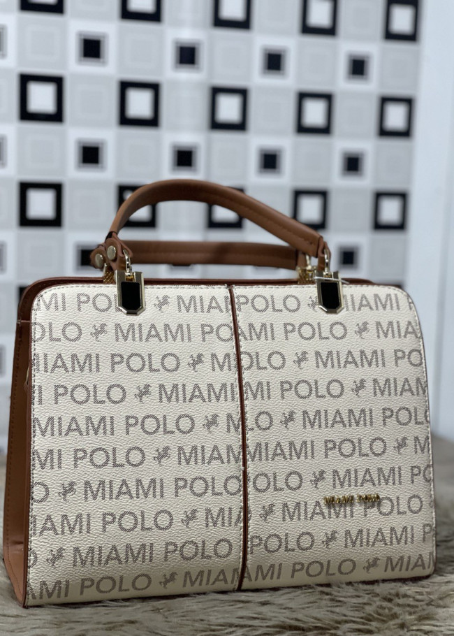 حقيبة يد وذراع نسائية جلد متوسطة الحجم بسحاب 960-4 Bej