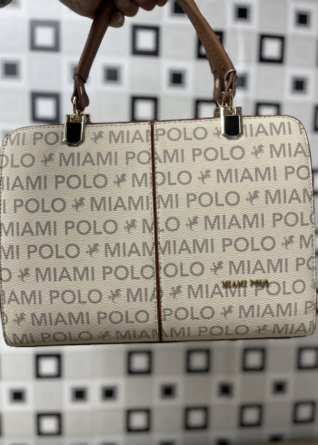 حقيبة يد وذراع نسائية جلد متوسطة الحجم بسحاب 960-4 Bej