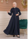 Modest Abaya With Flared Sleeve Detail 677 - deep blue