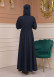 Modest Abaya With Flared Sleeve Detail 677 Lacivert