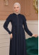 Modest Abaya With Flared Sleeve Detail 677 Lacivert