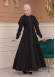 Modest Abaya With Flared Sleeve Detail 677 - black