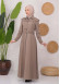 Modest Topcoat With Buttoned Detail 1220 Bej