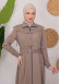 Modest Topcoat With Buttoned Detail 1220 Bej