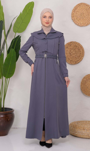 Modest Topcoat With Buttoned Detail 1220 - Anthrazit