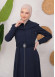 Modest Topcoat With Buttoned Detail 1220 Lacivert