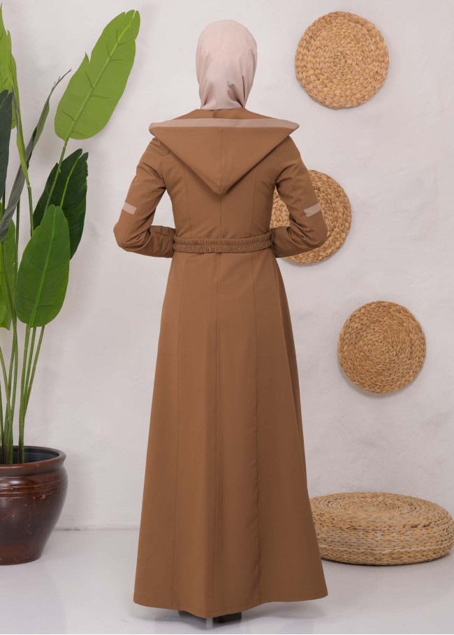 Modest linen  trench coat 1221 taba