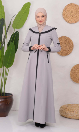 ترانشكوت كتان طويل 1221 - فضي